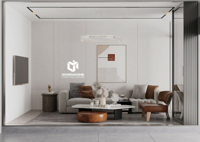 Phối cảnh cải tạo phòng khách nhà phố