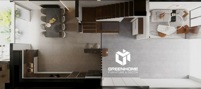Tầng 1 nhà phố sau khi được cải tạo