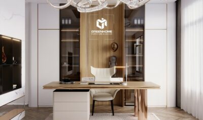 THIẾT KẾ PHÒNG NGỦ MASTER KẾT HỢP PHÒNG LÀM VIỆC