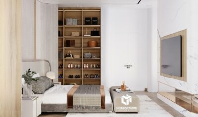 THIẾT KẾ PHÒNG NGỦ MASTER KẾT HỢP PHÒNG LÀM VIỆC