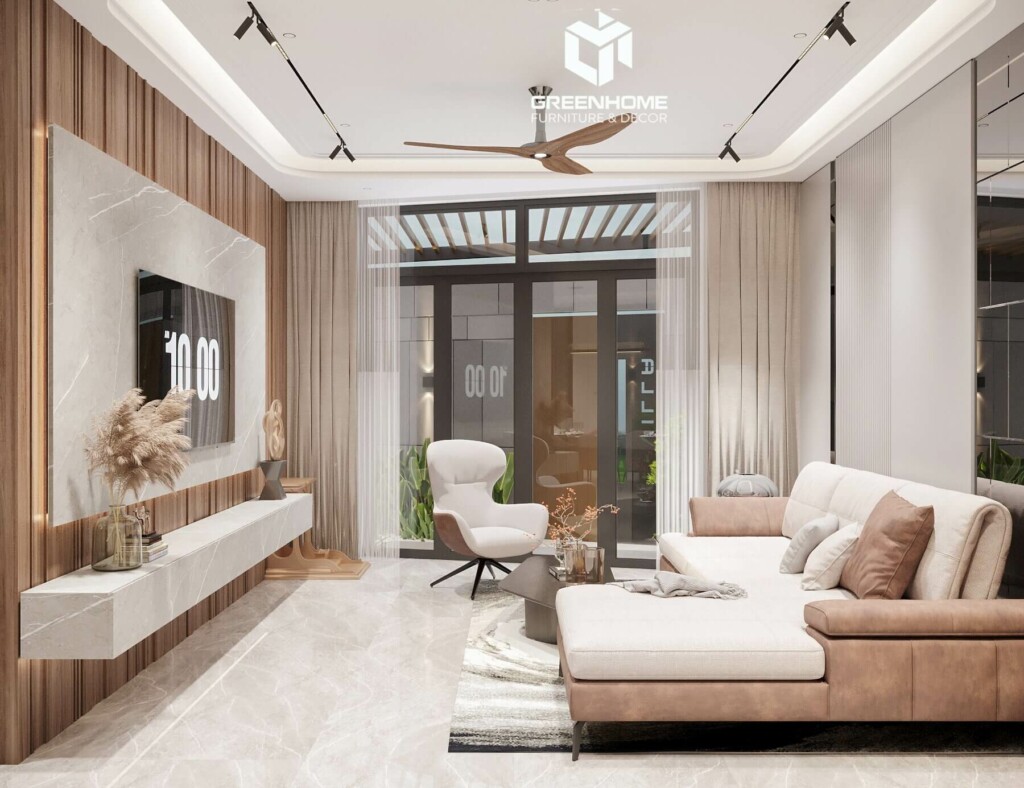 CHIÊM NGƯỠNG NỘI THẤT NHÀ PHỐ HIỆN ĐẠI ỨNG DỤNG HỆ LAM