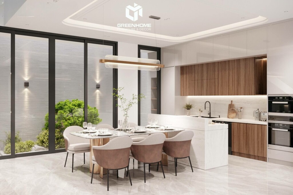 CHIÊM NGƯỠNG NỘI THẤT NHÀ PHỐ HIỆN ĐẠI ỨNG DỤNG HỆ LAM