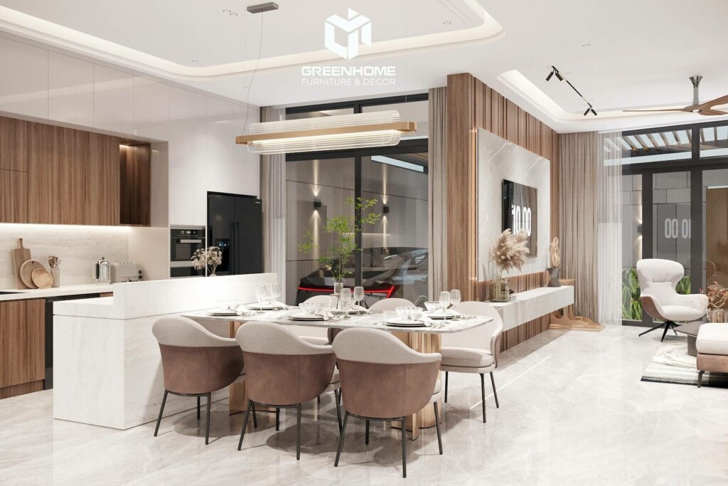 CHIÊM NGƯỠNG NỘI THẤT NHÀ PHỐ HIỆN ĐẠI ỨNG DỤNG HỆ LAM