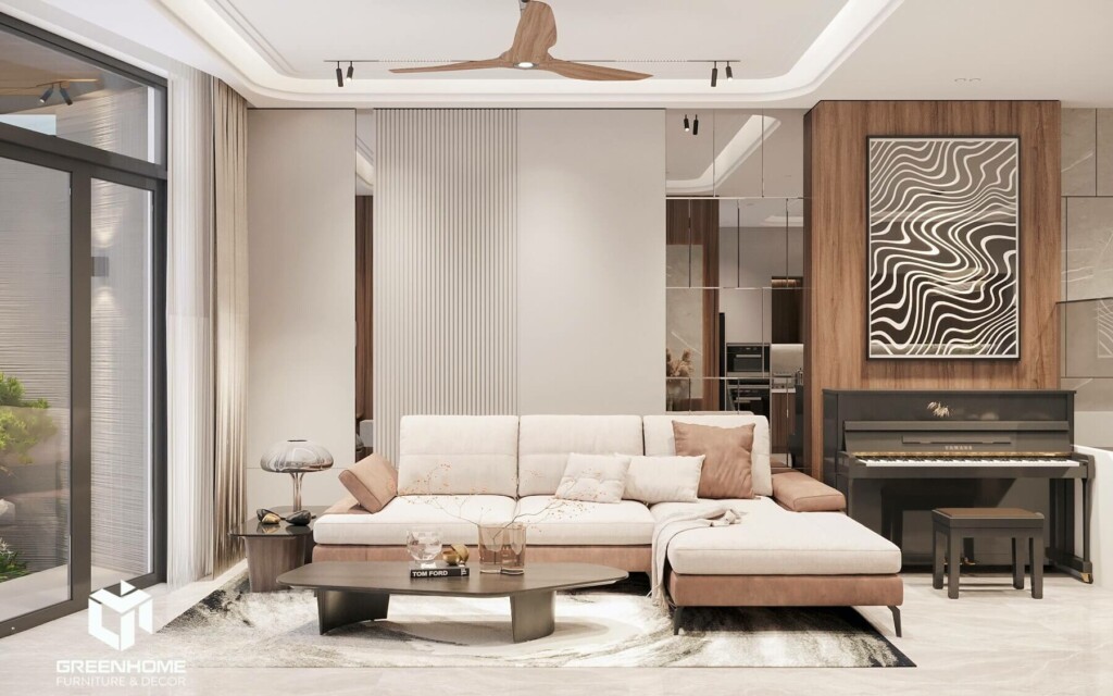 CHIÊM NGƯỠNG NỘI THẤT NHÀ PHỐ HIỆN ĐẠI ỨNG DỤNG HỆ LAM