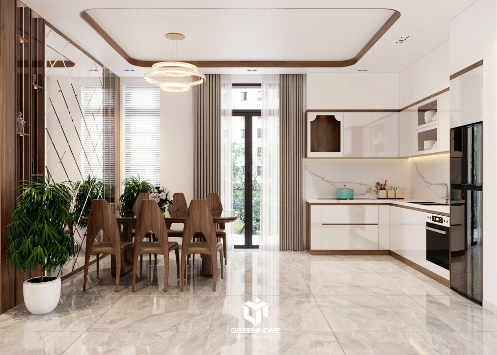 THIẾT KẾ NỘI THẤT NHÀ Ở BÀ RỊA VŨNG TÀU - SANG TRỌNG VỚI NỘI THẤT GỖ ÓC CHÓ